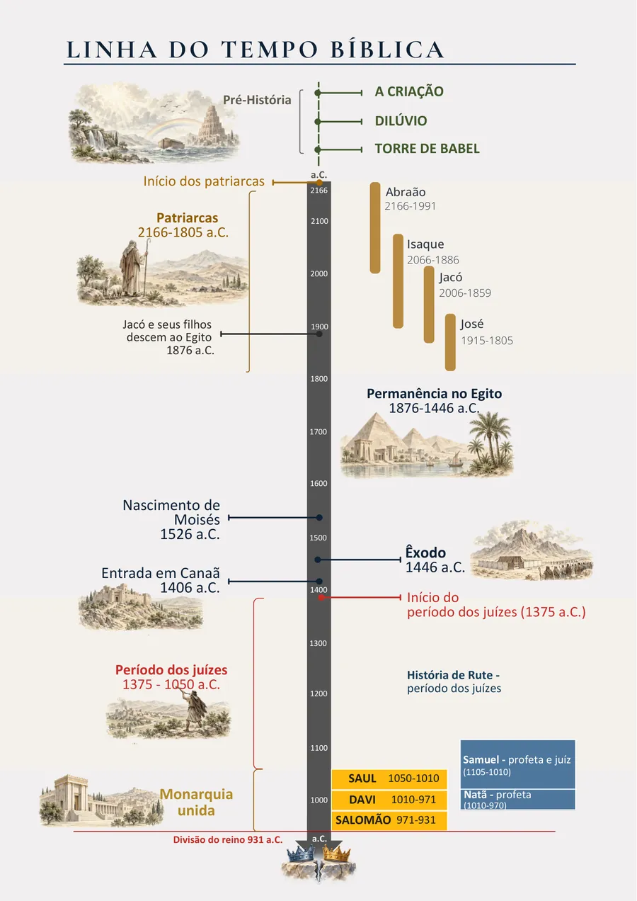 Linha do tempo bíblica, parte 1: da criação e dos patriarcas até a divisão do reino em 931 a.C.